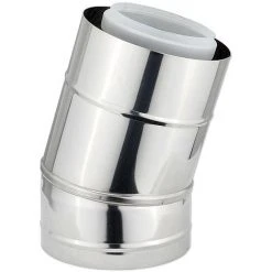 Buderus Konzentrischer Abgasrohr-Bogen DN80/125 - 15° - Edelstahl - 87 094 656