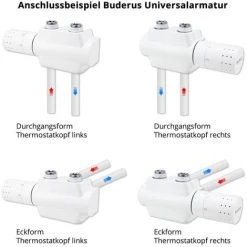 Buderus Universalarmatur-Set Für Vertikal- & Badheizkörper Mit Mittenanschluss - Durchgangs- / Eckform -BUDERUS GESCHÄFT 23917119 3