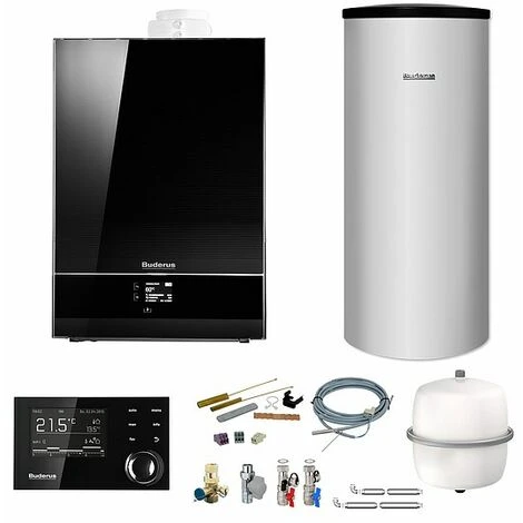 Buderus GB192i Logaplus Gas-Brennwert Heizungspaket W50 Mit Regelung RC310 In Schwarz Und SU200 Speicher, 15 KW 3 Buderus GB192i Logaplus Gas-Brennwert Heizungspaket W50 Mit Regelung RC310 In Schwarz Und SU200 Speicher, 15 KW
