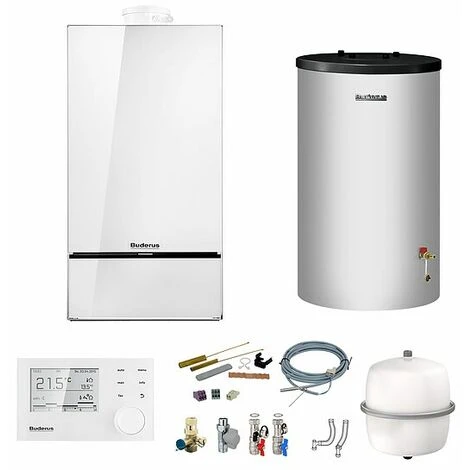 Buderus GB182i Logaplus Gas-Brennwert Heizungspaket W42 Mit Regelung RC310 In Weiß Und S120 Speicher, 20 KW 3 Buderus GB182i Logaplus Gas-Brennwert Heizungspaket W42 Mit Regelung RC310 In Weiß Und S120 Speicher, 20 KW