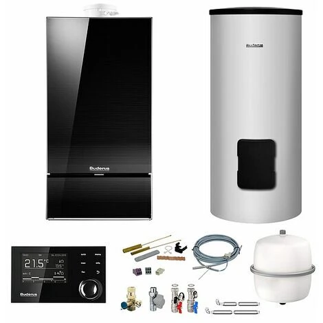 Buderus GB182i Logaplus Gas-Brennwert Heizungspaket W42 Mit Regelung RC310 In Schwarz Und SU160 Speicher, 24 KW 3 Buderus GB182i Logaplus Gas-Brennwert Heizungspaket W42 Mit Regelung RC310 In Schwarz Und SU160 Speicher, 24 KW
