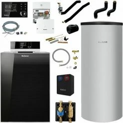 Buderus KB195i Logaplus Öl-Brennwert Heizungspaket K80 Mit Regelung RC310, Mischermodul Und Warmwasserspeicher SU 300, 19 KW