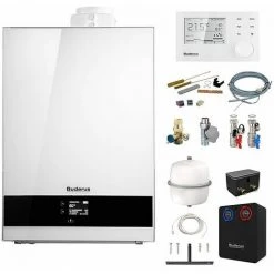 Buderus GB192i Logaplus Gas-Brennwert Heizungspaket W50S Mit Regelung RC310 In Weiß + WE4.1 Für Mischkreis, 25 KW