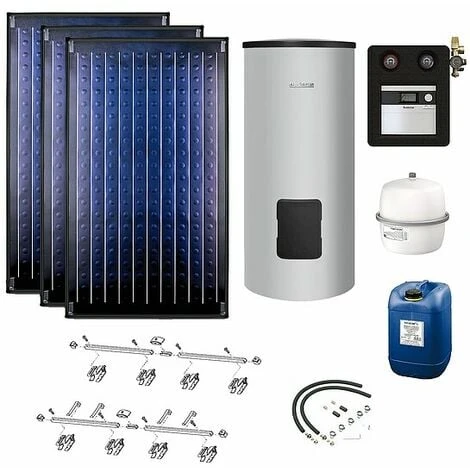 Buderus Solaranlage Logaplus S2 - 3 Kollektoren (7,11m²) SKN4.0-s Mit Solarspeicher Logalux SM400 Silber - 7739618378 3 Buderus Solaranlage Logaplus S2 - 3 Kollektoren (7,11m²) SKN4.0-s Mit Solarspeicher Logalux SM400 Silber - 7739618378