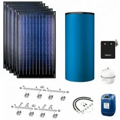Buderus Solaranlage Logaplus S75 - 5 Kollektoren (11,85m²) SKN4.0-s Mit Kombispeicher Logalux P750 S Blau - 7739612885