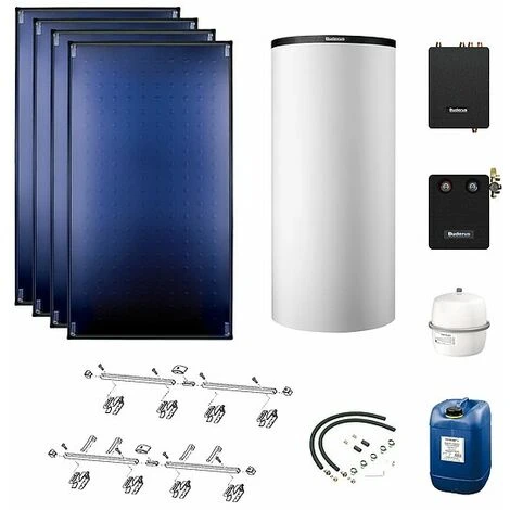 Buderus Solaranlage Logaplus S94 - 4 Kollektoren (10,2m²) SKT1.0-s Mit Pufferspeicher PNR750 Weiß Und Frischwasserstation - 7739610790 3 Buderus Solaranlage Logaplus S94 - 4 Kollektoren (10,2m²) SKT1.0-s Mit Pufferspeicher PNR750 Weiß Und Frischwasserstation - 7739610790