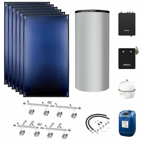 Buderus Solaranlage Logaplus S94 - 6 Kollektoren (15,3m²) SKT1.0-s Mit Pufferspeicher PNR1000 Silber Und Frischwasserstation - 7739613005 3 Buderus Solaranlage Logaplus S94 - 6 Kollektoren (15,3m²) SKT1.0-s Mit Pufferspeicher PNR1000 Silber Und Frischwasserstation - 7739613005