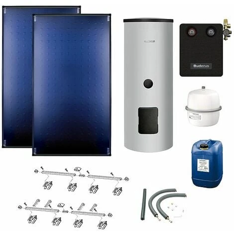Buderus Solaranlage Logaplus S86 - 2 Kollektoren (5,1m²) SKT1.0-s Mit Solarspeicher Logalux SM310-B Silber - 7739618396 3 Buderus Solaranlage Logaplus S86 - 2 Kollektoren (5,1m²) SKT1.0-s Mit Solarspeicher Logalux SM310-B Silber - 7739618396