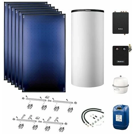Buderus Solaranlage Logaplus S94 - 6 Kollektoren (15,3m²) SKT1.0-s Mit Pufferspeicher PNR1000 Weiß Und Frischwasserstation - 7739610798 3 Buderus Solaranlage Logaplus S94 - 6 Kollektoren (15,3m²) SKT1.0-s Mit Pufferspeicher PNR1000 Weiß Und Frischwasserstation - 7739610798