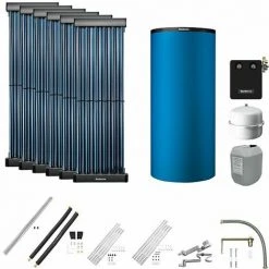 Buderus Solaranlage Logaplus S116 - 6 Kollektoren (7,32m²) SKR10 CPC Mit Kombispeicher Logalux P750 S Blau - 7739612897