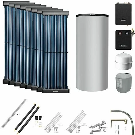 Buderus Solaranlage Logaplus S83 - 8 Kollektoren (9,76m²) SKR10 CPC Mit Pufferspeicher PNR750 Silber Und Frischwasserstation - 7739613008 3 Buderus Solaranlage Logaplus S83 - 8 Kollektoren (9,76m²) SKR10 CPC Mit Pufferspeicher PNR750 Silber Und Frischwasserstation - 7739613008