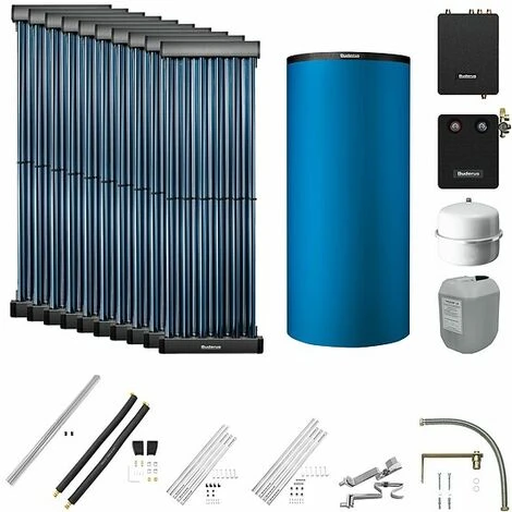 Buderus Solaranlage Logaplus S83 - 10 Kollektoren (12,2m²) SKR10 CPC Mit Pufferspeicher PNR1000 Blau Und Frischwasserstation - 7739610775 3 Buderus Solaranlage Logaplus S83 - 10 Kollektoren (12,2m²) SKR10 CPC Mit Pufferspeicher PNR1000 Blau Und Frischwasserstation - 7739610775