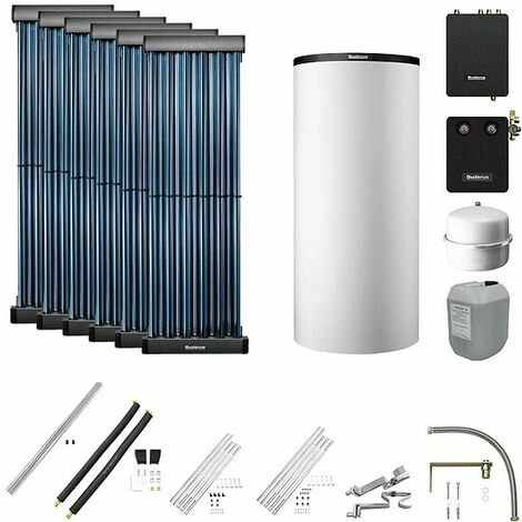 Buderus Solaranlage Logaplus S83 - 6 Kollektoren (7,32m²) SKR10 CPC Mit Pufferspeicher PNR750 Weiß Und Frischwasserstation - 7739610772 3 Buderus Solaranlage Logaplus S83 - 6 Kollektoren (7,32m²) SKR10 CPC Mit Pufferspeicher PNR750 Weiß Und Frischwasserstation - 7739610772