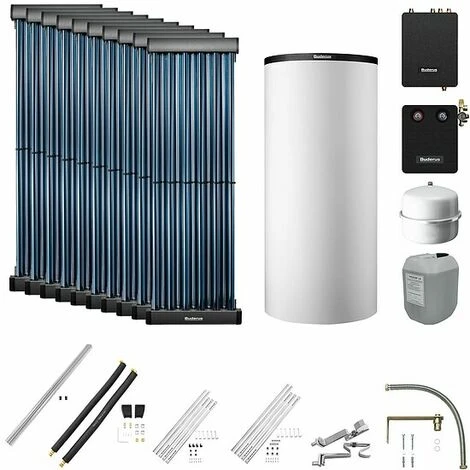 Buderus Solaranlage Logaplus S83 - 10 Kollektoren (12,2m²) SKR10 CPC Mit Pufferspeicher PNR1000 Weiß Und Frischwasserstation - 7739610776 3 Buderus Solaranlage Logaplus S83 - 10 Kollektoren (12,2m²) SKR10 CPC Mit Pufferspeicher PNR1000 Weiß Und Frischwasserstation - 7739610776