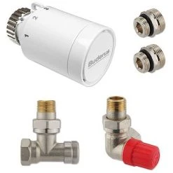 BUDERUS Anschluss-Set Für Vertikal- & Badheizkörper - Winkel-Eck, Thermostatventil Zur Seite, Rechts
