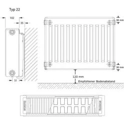 Buderus Logatrend C-Profil Kompakt-Heizkörper H 300 Mm L 800 Mm Typ 22 - 634/404 Watt -BUDERUS GESCHÄFT 9177373 5