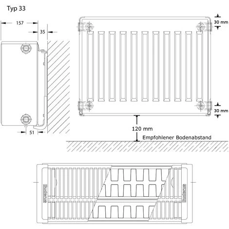 Buderus Logatrend C-Profil Kompakt-Heizkörper H 300 Mm L 800 Mm Typ 33 - 922/589 Watt 7 Buderus Logatrend C-Profil Kompakt-Heizkörper H 300 Mm L 800 Mm Typ 33 - 922/589 Watt – Bild 5