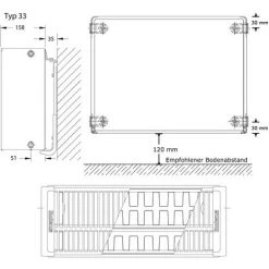 Kompakt-Heizkörper Buderus Logatrend C-Plan H 300 Mm L 2300 Mm Typ 33 - 2632/1682 Watt -BUDERUS GESCHÄFT 9177722 5