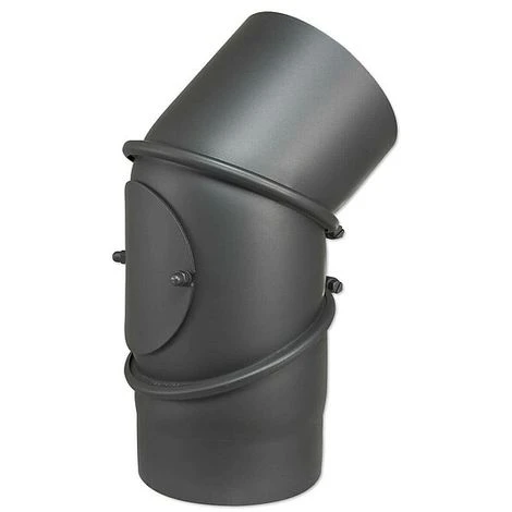 BUDERUS Abgasbogen Einstellbar 0 Bis 90° - Ø 150 Mm Für Kaminofen - Gussgrau, Mit Tür - 80345040 3 BUDERUS Abgasbogen Einstellbar 0 Bis 90° - Ø 150 Mm Für Kaminofen - Gussgrau, Mit Tür - 80345040