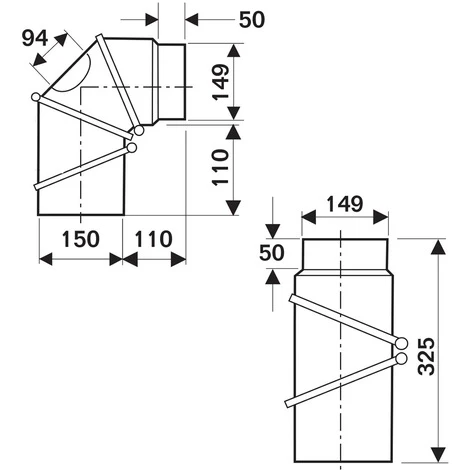 BUDERUS Abgasbogen Einstellbar 0 Bis 90° - Ø 150 Mm Für Kaminofen - Gussgrau, Mit Tür - 80345040 4 BUDERUS Abgasbogen Einstellbar 0 Bis 90° - Ø 150 Mm Für Kaminofen - Gussgrau, Mit Tür - 80345040 – Bild 2
