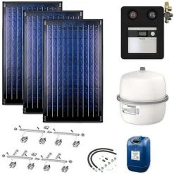 Buderus Solaranlage Logaplus S12 - 3 Kollektoren (7,11m²) SKN4.0-s - KS0110 SC20/2 - Aufdachmontage - 7739606310