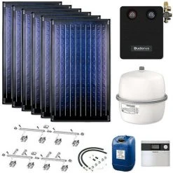 Buderus Solaranlage Logaplus S97 - 6 Kollektoren (14,22m²) SKN4.0-s - KS0110/2 SC20/2 - Aufdachmontage - 7739603255S